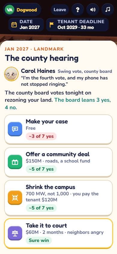 The county votes on your land. Four ways to win it.